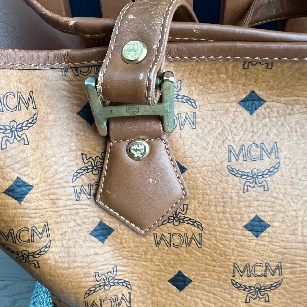 MCM Cognac and Orange Visetos Tote - Picture 3 of 15
